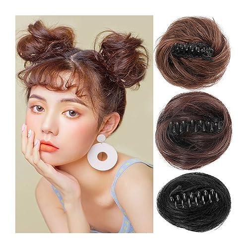 Bun Haarteile Klaue Clip-in-Haarknoten Chignon Synthetische Messy Bun Haarteilverlängerungen Haarschmuck Hochsteckfrisuren Haarteile Pferdeschwanzverlängerungen for Frauen Mädchen Brötchen-Haarteil ( von CLoxks