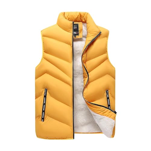 CLoxks Weste Vest Baumwoll Weste Herren Winter Warme Lamm Fleece Jacke Herren Dick Plus Größe Jugend Jacke Weste 7Xl Gelb von CLoxks