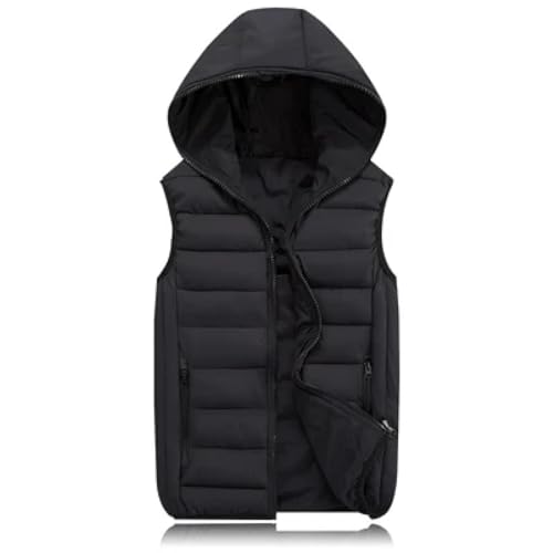CLoxks Weste Vest Herren Jacke Ärmellose Weste Winter Mode Männliche Baumwolle Gepolsterte Verdickte Weste Männer Weste Jacken Kleidung M Schwarz von CLoxks