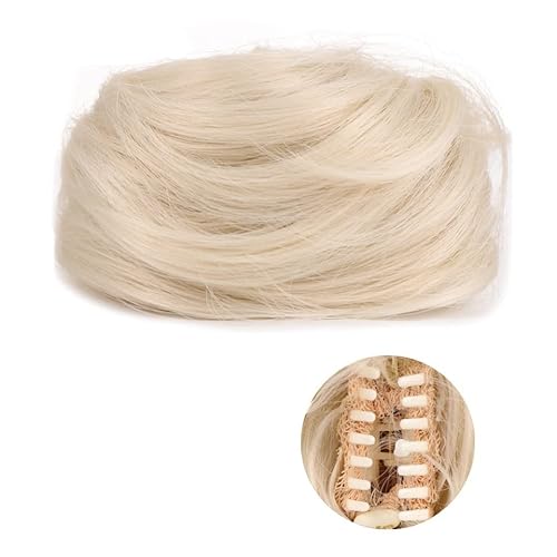 Clip-in-Krallen-Chignon 1/2 Stück Zubehör Hochsteckfrisur Haarteile for Frauen Mädchen Mini Klaue synthetische lockige gewellte Haarknotenverlängerungen Perücke Clip in Messy & Katzenohren kurz Zerzau von CLoxks