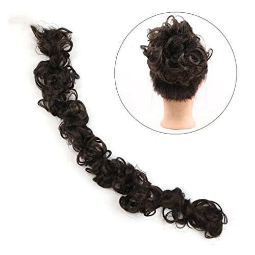 Clip-in-Krallen-Chignon DIY Chignon-Haarteil, biegbare Pferdeschwänze, Haarverlängerungen for Frauen, synthetische, unordentliche Haargummis, elastisches Haarband, gewellte Damen-Haarknoten, langer Wi von CLoxks