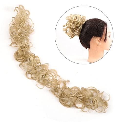 Clip-in-Krallen-Chignon DIY Chignon-Haarteil, biegbare Pferdeschwänze, Haarverlängerungen for Frauen, synthetische, unordentliche Haargummis, elastisches Haarband, gewellte Damen-Haarknoten, langer Wi von CLoxks