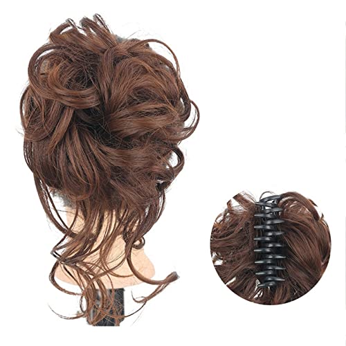 Clip-in-Krallen-Chignon Klaue im Dutt, unordentliche Chignons, Haarverlängerungen, unordentlicher Krallenbrötchen, lockiges, gewelltes Kunsthaar, Pferdeschwanz-Verlängerung, Haarteile for Frauen, Dutt von CLoxks