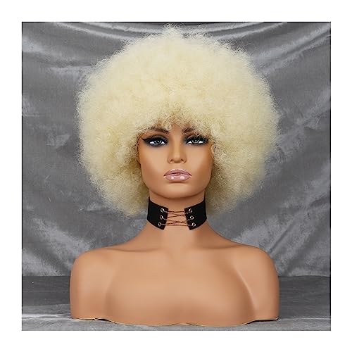 Damen Perücken Afro-Perücken for schwarze Frauen, kurze lockige Afro-Perücke, federnd, riesige, flauschige Puff-Perücken, Premium-Synthetik for Cosplay und den Alltag Beauty Ladieshair (Color : 10) von CLoxks