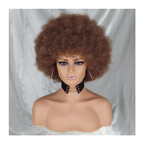 Damen Perücken Afro-Perücken for schwarze Frauen, kurze lockige Afro-Perücke, federnd, riesige, flauschige Puff-Perücken, Premium-Synthetik for Cosplay und den Alltag Beauty Ladieshair (Color : 3) von CLoxks