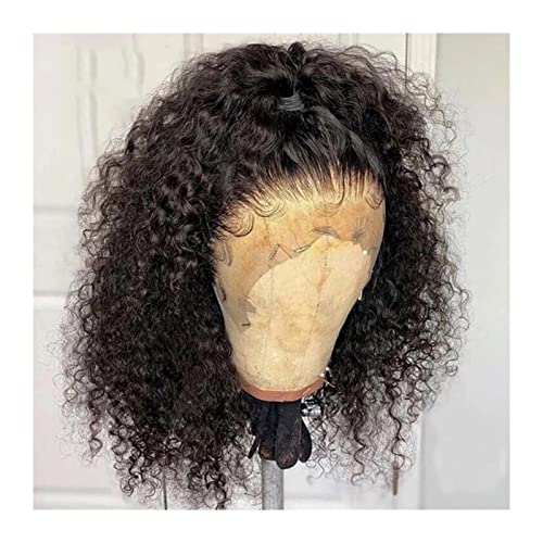 Damen Perücken Lockige Spitze Menschenhaarperücken 13x4 Frontal Perücken Brasilianische Tiefwelle Kurze Bob Spitze Perücke 180 Dichte Wigs Black Lace Closed Perücke Beauty Ladieshair (Size : 13x4 Bob von CLoxks