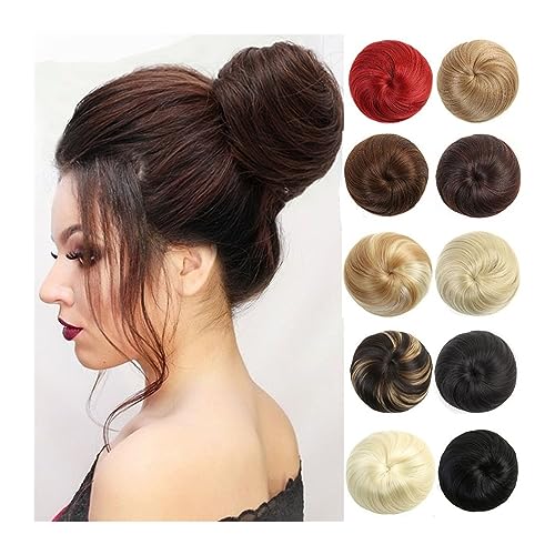 Haarteil Haargummi Haarknoten Hochsteckfrisuren Synthetischer Haarknoten, gerader Chignon for Frauen und Mädchen, Clip-in-Haarschwanzverlängerung, Haarteil, Kordelzug, Ballett-Haarknoten, Pferdeschwan von CLoxks