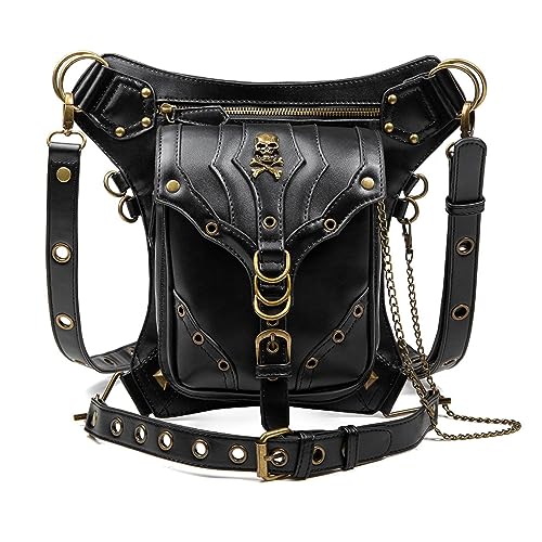 Hüfttaschen Damentasche Fashion Trend Chain One Shoulder Crossbody Bag Damen Kleine Tasche Outdoor Waistpack Schwarz Schwarz von CLoxks