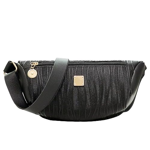 Hüfttaschen Fashion Damen Brusttasche Kleine Tasche Fashion Casual Stripe Waistpack Schwarz von CLoxks