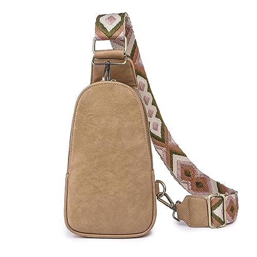 Hüfttaschen Mode Brusttasche, Damen-Gürteltasche, Damen-Modetasche, Umhängetasche, Damen-Rucksack, Kleine Tasche Khaki von CLoxks