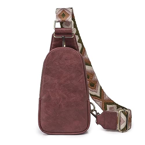 Hüfttaschen Mode Brusttasche, Damen-Gürteltasche, Damen-Modetasche, Umhängetasche, Damen-Rucksack, Kleine Tasche Red1 von CLoxks
