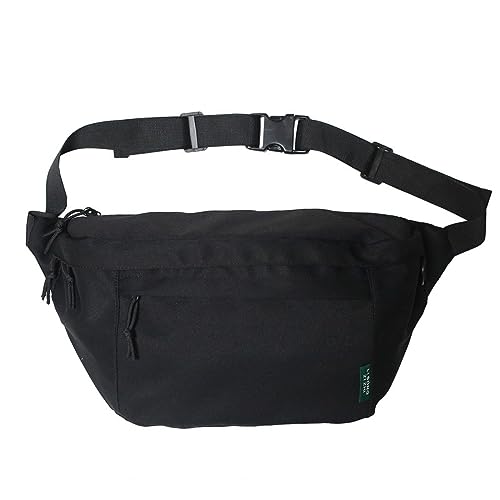 Hüfttaschen Mode Nylon Stoff Sport Brusttasche Für Männer, Modetrend Für Studenten, Eine Schulter Umhängetasche, Gürteltasche Für Frauen Schwarz von CLoxks