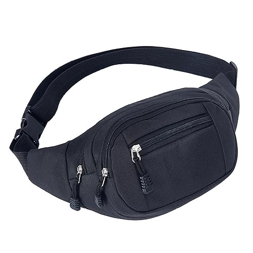 Hüfttaschen Trendige Herren-Brusttasche, Outdoor-Sport-Umhängetasche, Multifunktionale Verschleißfeste Umhängetasche, Lässige Canvas-Hüfttasche, Damen Schwarz von CLoxks