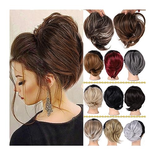 Klauen-Chignon für Einclipsen Unordentlicher Haarknoten, Donut-Chignon for Frauen und Mädchen, synthetisches Haarteil, elastisches Gummiband, Haarknoten-Erweiterungen, Fulffy Pferdeschwanz-Haarknoten- von CLoxks