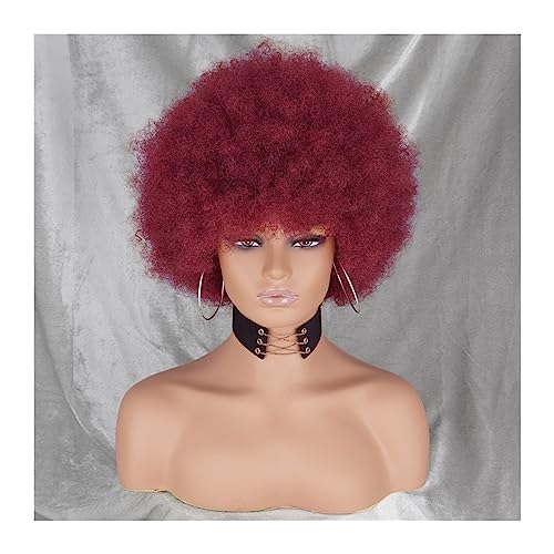 Perücke Afro-Perücken for schwarze Frauen, kurze lockige Afro-Perücke, federnd, riesige, flauschige Puff-Perücken, Premium-Synthetik for Cosplay und den Alltag synthetische Perücken (Color : 5) von CLoxks