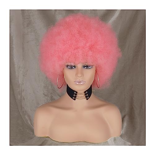 Perücke Afro-Perücken for schwarze Frauen, kurze lockige Afro-Perücke, federnd, riesige, flauschige Puff-Perücken, Premium-Synthetik for Cosplay und den Alltag synthetische Perücken (Color : 6) von CLoxks