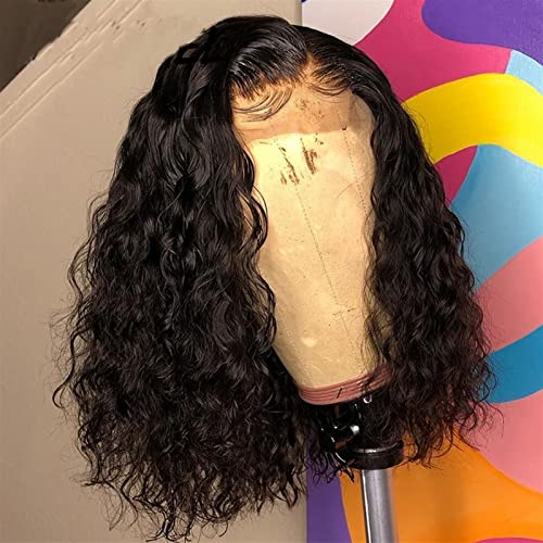 Perücke für Frauen 8-16 Zoll Tiefwelle Frontal Perücke Wasserwelle Short for Frauen 4x4 Verschluss Perücken Brasilianisches Haar 13x4 Vollbob Perücke Spitze Front Curly Human Haare Perücke Human Hair von CLoxks