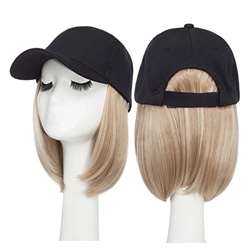 Perückenkappen 6inch Baseball -Perücke Bob Perücke Black Hat Wigs Mütze mit Haar Perückenkappen für Damen (Color : G) von CLoxks