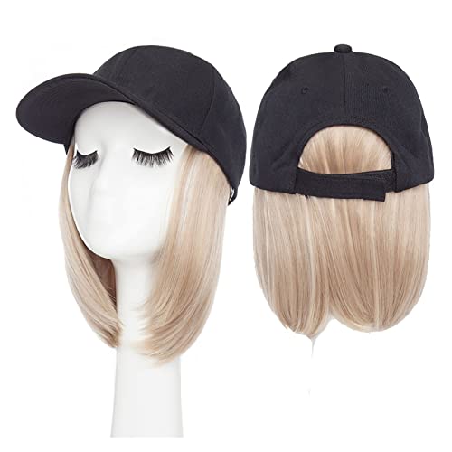 Perückenkappen 6inch Baseball -Perücke Bob Perücke Black Hat Wigs Mütze mit Haar Perückenkappen für Damen (Color : I) von CLoxks