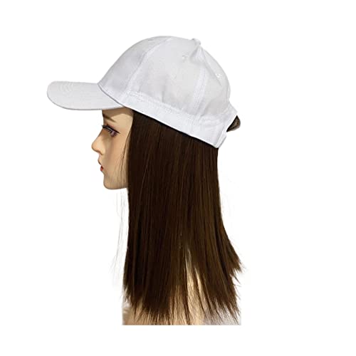 Perückenkappen Hut mit Perücke for Frauen, synthetische Haarverlängerungen, kurz, gerade, natürlich verbinden, Baseballkappe, verstellbare Perücke mit Kappe Perückenkappen für Damen (Color : 17) von CLoxks