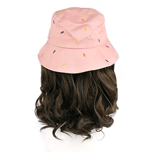 Perückenkappen Sommer Mode Round Hut Haar Perücke Perückenkappen für Damen (Color : A, Size : 14inches) von CLoxks