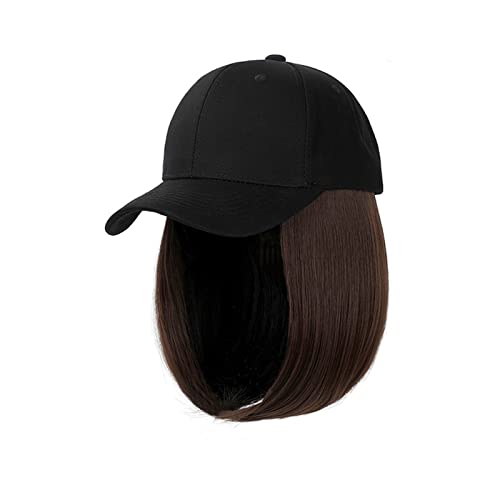 Perückenkappen Synthetische Baseball-Hut-Perücke mit Haaren, langes gewelltes Kunsthaar, Hut-Perücke, Haarverlängerungen, Baseball-Kappe mit Haar-Haarteil for Frauen Perückenkappen für Damen (Color : von CLoxks