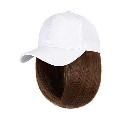 Perückenkappen Synthetische Baseball-Hut-Perücke mit Haaren, langes gewelltes Kunsthaar, Hut-Perücke, Haarverlängerungen, Baseball-Kappe mit Haar-Haarteil for Frauen Perückenkappen für Damen (Color : von CLoxks