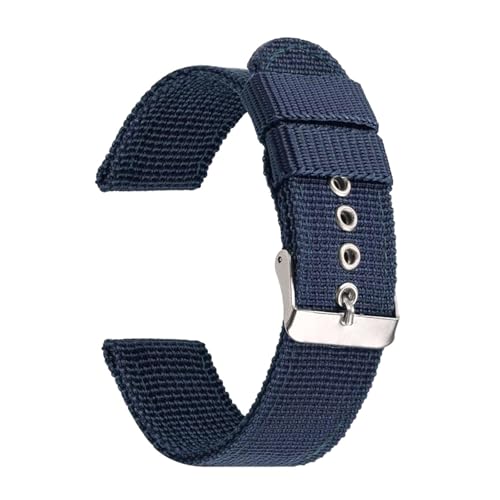 CLywdp 16/18/20/22/24 mm Uhrenarmband aus gewebtem Nylon, einfaches und vielseitiges Ersatzarmband,Blau,24 mm von CLywdp
