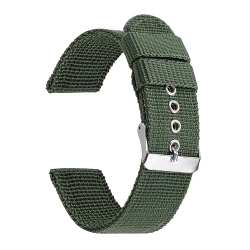CLywdp 16/18/20/22/24 mm Uhrenarmband aus gewebtem Nylon, einfaches und vielseitiges Ersatzarmband,Grün,22 mm von CLywdp