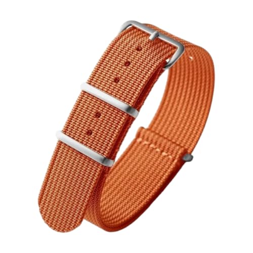 CLywdp 18/19/20/22 mm Nylon-Uhrenarmband, gewebtes Design, Ersatzarmband,Orange,19 mm von CLywdp