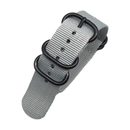 CLywdp 18/20/22/24 mm Nylon-Streifenarmband, geflochtenes Uhrenarmband, Schnalle, wasserdichtes Ersatzzubehör,Grau,24 mm von CLywdp