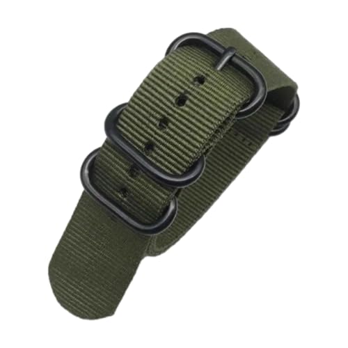 CLywdp 18/20/22/24 mm Nylon-Streifenarmband, geflochtenes Uhrenarmband, Schnalle, wasserdichtes Ersatzzubehör,Grün,20 mm von CLywdp