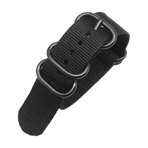 CLywdp 18/20/22/24 mm Nylon-Streifenarmband, geflochtenes Uhrenarmband, Schnalle, wasserdichtes Ersatzzubehör,Schwarz,20 mm von CLywdp