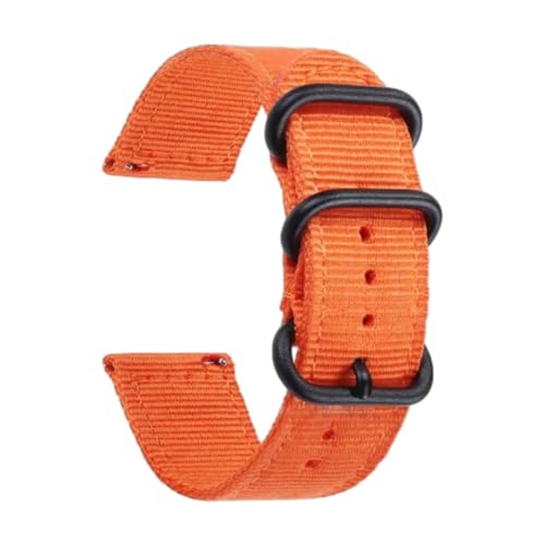 CLywdp 18/20/22/24 mm Nylon-Uhrenarmband, Ersatz-Uhrenarmband, lässig und schlicht.,Orange,18 mm von CLywdp