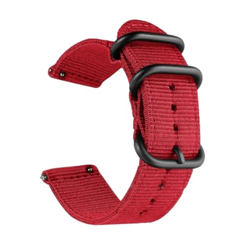CLywdp 18/20/22/24 mm Nylon-Uhrenarmband, Ersatz-Uhrenarmband, lässig und schlicht.,Rot,20 mm von CLywdp
