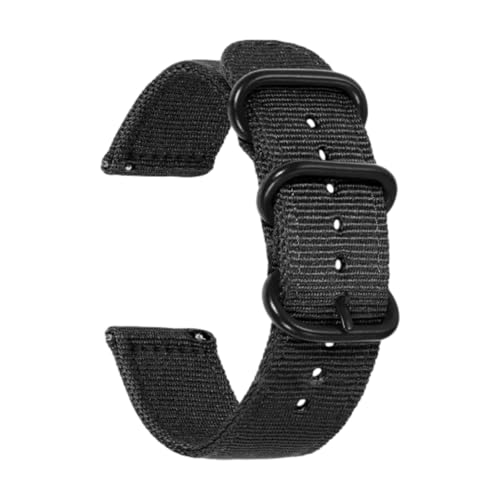 CLywdp 18/20/22/24 mm Nylon-Uhrenarmband, Ersatz-Uhrenarmband, lässig und schlicht.,Schwarz,22 mm von CLywdp