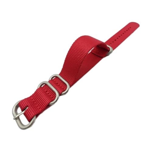 CLywdp 18/20/22/24 mm Uhrenarmband aus gewebtem Nylon-Canvas, universelles Uhrenarmband, alltägliches Ersatzzubehör,Rot,18 mm von CLywdp