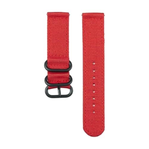 CLywdp 18/20/22/24 mm gewebtes Uhrenarmband aus Nylon, wasserdichtes Gewebe, Ersatzarmband für Uhren.,Rot,24 mm von CLywdp