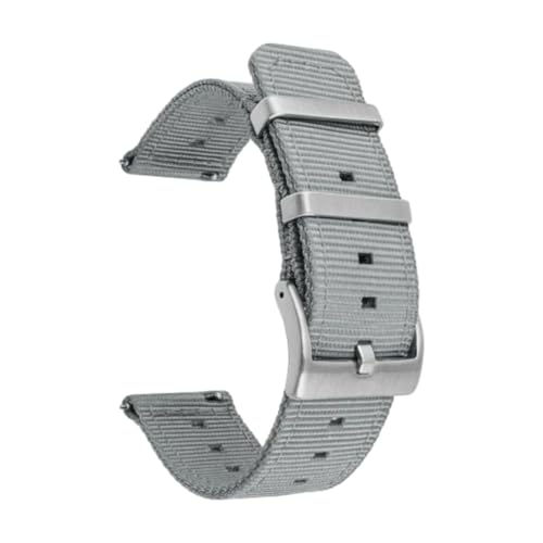 CLywdp 18/20/22/24 mm gewebtes Uhrenarmband aus Nylon mit Schnellverschluss-Dornschließe, Ersatzarmband,Grau,22 mm von CLywdp