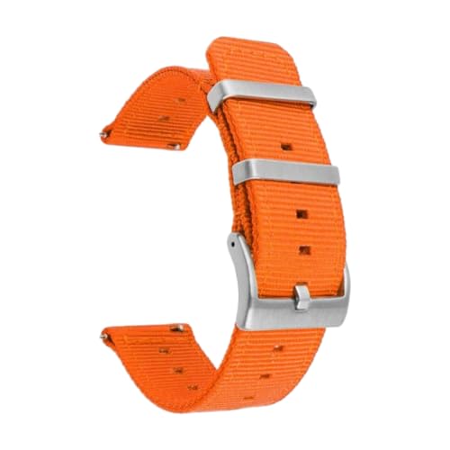 CLywdp 18/20/22/24 mm gewebtes Uhrenarmband aus Nylon mit Schnellverschluss-Dornschließe, Ersatzarmband,Orange,20 mm von CLywdp