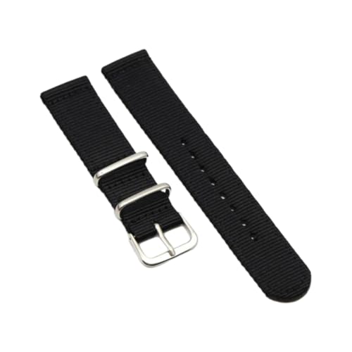 CLywdp 18/20/22 mm Nylon-Ersatzarmband, einfarbig, verstellbar, geeignet für Smartwatches,Schwarz,20 mm von CLywdp