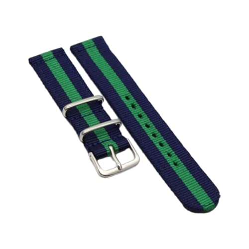CLywdp 18/20/22 mm Nylon-Ersatzarmband, einfarbig, verstellbar, geeignet für Smartwatches,Tibetisches Blaugrün,20 mm von CLywdp