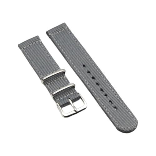 CLywdp 18/20/22 mm Nylon-Ersatzarmband, einfarbig, verstellbar, geeignet für Smartwatches,grau,22 mm von CLywdp