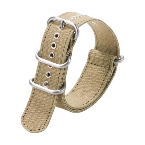 CLywdp 18/20/22 mm Uhrenarmband aus Nylon-Canvas, Ersatzarmband, alltägliches Freizeitaccessoire.,Khaki,18 mm CLywdp 18/20/22 mm Uhrenarmband aus Nylon-Canvas, Ersatzarmband, alltägliches Freizeitaccessoire.,Khaki,18 mm von CLywdp