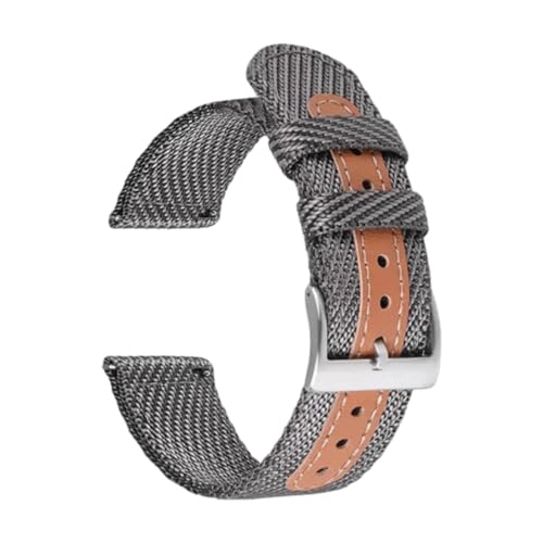 CLywdp 18/20 mm Nylonband, silberne Edelstahlschnalle, Ersatzband,Grau,18 mm von CLywdp