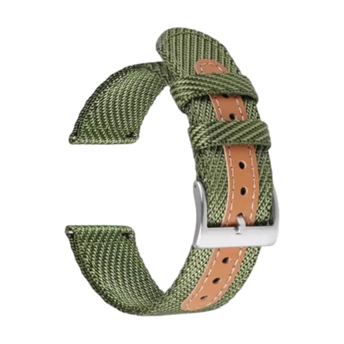 CLywdp 18/20 mm Nylonband, silberne Edelstahlschnalle, Ersatzband,Grün,20 mm von CLywdp