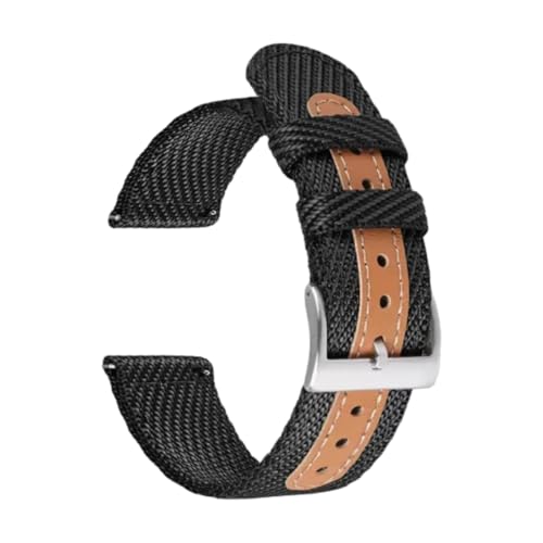 CLywdp 18/20 mm Nylonband, silberne Edelstahlschnalle, Ersatzband,Schwarz,20 mm CLywdp 18/20 mm Nylonband, silberne Edelstahlschnalle, Ersatzband,Schwarz,20 mm von CLywdp