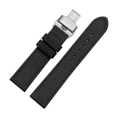 CLywdp 19/20/22/23/24 mm Uhrenarmband aus Nylon-Leder, waschbar, einfaches und vielseitiges Ersatzarmband,24 mm von CLywdp
