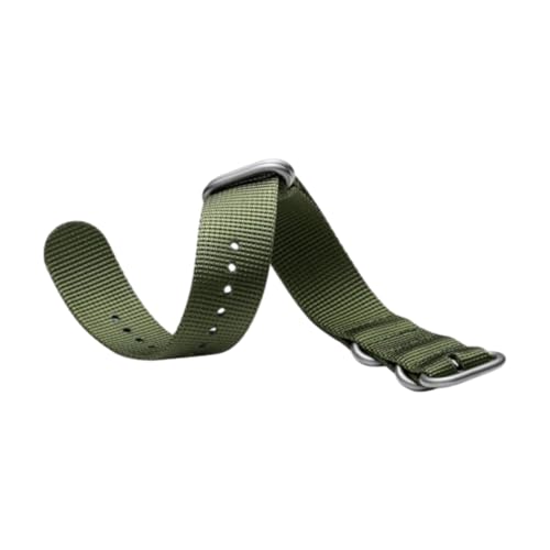 CLywdp 20/22 mm Nylon-Uhrenarmband, silberne Edelstahlschnalle, Ersatzarmband,Grün,22 mm von CLywdp