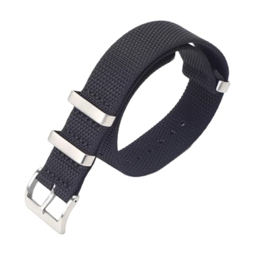 CLywdp 20/22 mm gewebtes Uhrenarmband aus Nylon, waschbar, einfaches und vielseitiges Ersatzarmband,Schwarz,20 mm von CLywdp